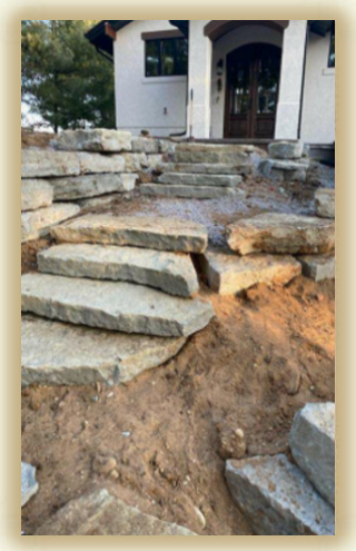 gray limestone steps Waupun WI